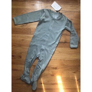 🆕Loved Baby 12/18M Organic Footed Overall Seafoam Green snap up